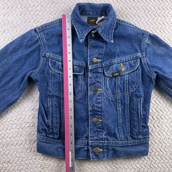 Vintage Trucker Jacket Lee Denim Youth size 10 Union Made In USA Retro 90’s 80’s - Picture 10 of 16